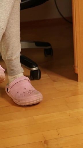 Dirty White Socks - Dangling and Foot Tease in Sweats