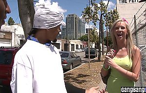 Pretty blonde slut swallowed some huge black dicks