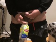Piss bottle, dick play
