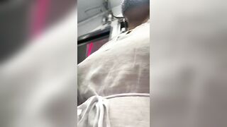 JusAgirl - Exhibitionist FILTHY HOE FLASHES BOOBS AND PLAYED WITH SLOPPY TWAT