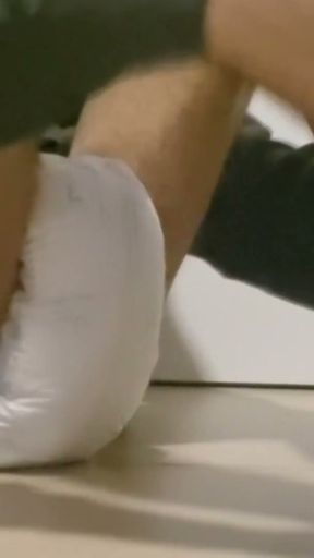 Man Loves To hide his diaper under his Work uniform   Clip 1