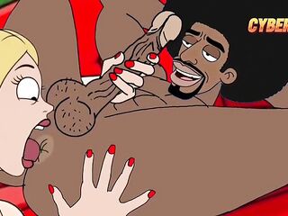 Ebony Plumber Screws Married Housewife During the time that Cuckold Spouse Cooks BBQ. Toon RimJob