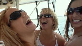Hot college girls like to party on the boat