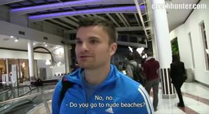 Czech Hunter 165 huge cock fucked raw public gay anal blowjob