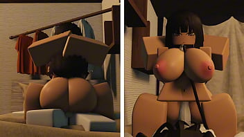 Teenage girl has her ass fucked in a Roblox condo