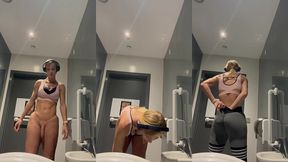 eu com tesao na academia mexendo no pau