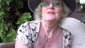 Auntjudys - 66yo Hairy Mature GILF Mrs. Claire Sucks Your Cock in the Garden (pov)