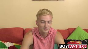 Dildo ass stimulation and cock touching for young cute man