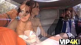 Vip4k. random passerby scores fantastic bride in the wedding limo