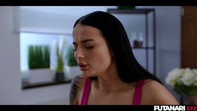 Futa Girls explode with cum after hardcore fuck