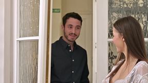 Hot Brunette Baby Doll Offers Up Her Pussy And Ass During DP Trio With Her Housemates GP3334