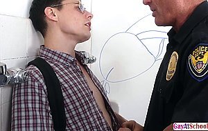 Handsome Asher gets his ass drilled by big daddy cop
