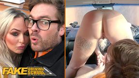Fake Driving Lesson - Hot British Blonde Lures in the Car