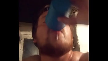 Full video: I was able to cum three times! Three shots of cum from a Russian gay man! A mouthful of cum! My whole face is covered in cum!