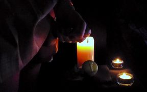 Rikki Ocean Enjoys a Romantic Candlelight Cum-covered Dessert