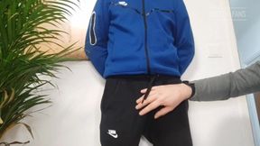 After My Traning Dexterxxl Play with My Hairy Dick and I Come Handsfree