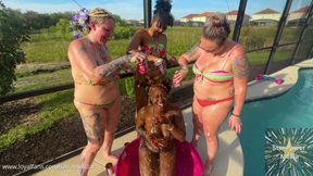 Messy Bean Play: Four Hot Girls Squish Beans All Over Their Curves and Dare You to Lick Them Clean
