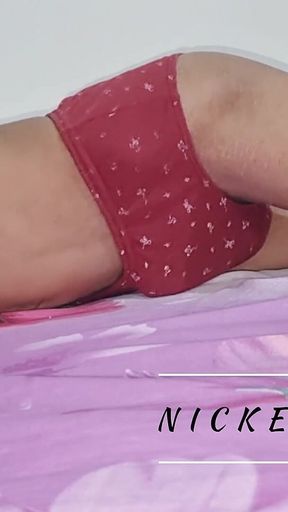 Skinny Sissy Enjoying in Bra and Pantie