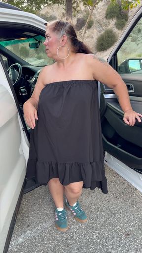 Hot Mom Maxine stripping in the parking lot trying not to get caught.  So HOT!