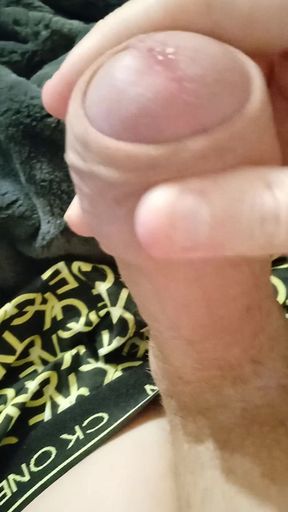 Young teacher plays with his fat and big dick before going to work