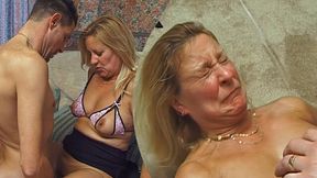 Blonde babe screams in ecstasy as BBC unleashes monster facial on her innocent face.