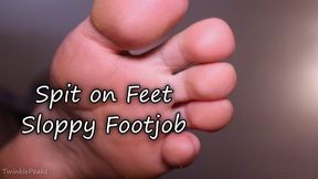 Spit on Feet - Sloppy Footjob