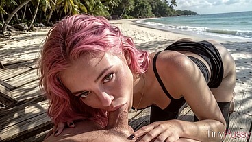 a skinny beach girl gave herself to me [AI]