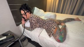 Horny Latina Hotel Guest's Pussy Creams for Room Service Guy
