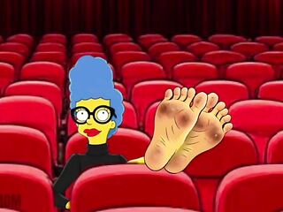 The Indecent Wrinkled Soles Of Marge Simpson's Feet. Tarantino Parody