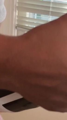 Iconic moment from &quot;Automasturbator Milks Big Load of Cum Out of Black Man in Tank Top and Cock Ring&quot;