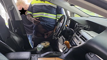 OMG!!! Female customer caught the food Delivery Guy  jerking off on her Caesar salad  (in Car)