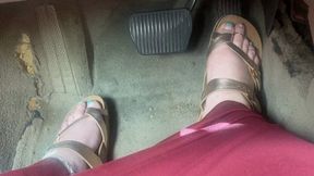 Pedal Pumping in Sandals - Driving with One Foot on Gas and Other on Brake