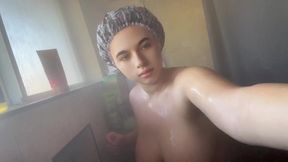 Cute goth GF gets wet and steamy in the shower