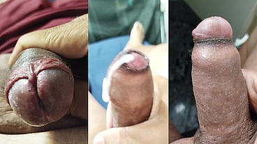 As gozadas e punhetas com meu pequeno pau com fimose e a masturbada da minha novinha que goza gostoso na sua deliciosa buceta e peitos - (2)