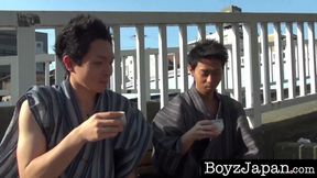 Japanese twink removes his kimono to get screwed hard