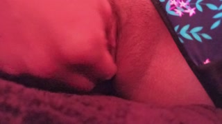 College girl masturbates at sunset having mini squirts