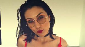 Latina with a Sensual Body Posing in Her Latex Skirt
