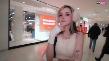 Pinkloving's Mall Mishap: No Panties & Public Sex