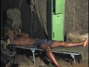 Black stud moans while his gay lover bangs his ass in bed