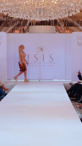 Fashion show model on runway