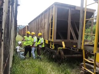 The workers worked hard today. They invited their friend for an orgy at lunchtime, and dessert consisted of lots of milk on their butts and in the midst of the educate tracks and wagons. Part I (Teaser)