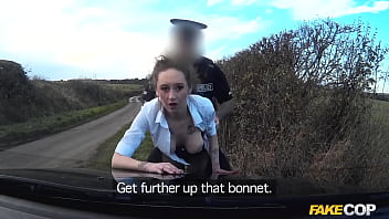 Slutty American MILF in Black Fishnets Fucked by a British Policeman - Fake Cop