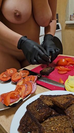 Powerful moment from &quot;The new Emma&#039;s cooking show. S1E2: garlic breads and naked tits.&quot;