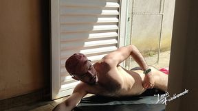 sunbathing on the man s hairy ass and cumming by louis ferdinando (full video)