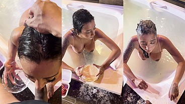 Amateur sex goes extreme vol 1 with Vitoria Beatriz. Backstage goes nasty with manhandle, pk on a bowl, eating the pk and piss drinking