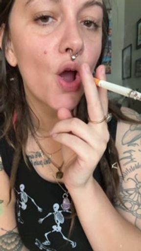 Blowing cigarette smoke in your face - full vids on OF CheryTrees