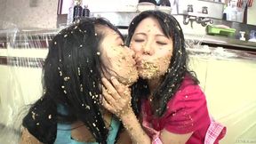 Subtitled extreme Japanese natto sploshing lesbians