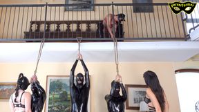 Strict Slave Training Tied up and on Tiptoes