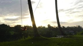 Teen Katya Clover Swinging In Bali With Princess Clover