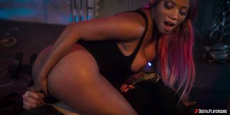 Lustful ebony pornstar adult mind-boggling scene